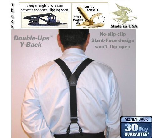 Hold-Ups 1 wide Satin finish White Formal Suspenders – Holdup