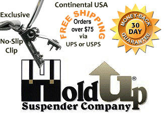 Hold-Ups Brown Braided Leather Suspenders USA Patented No-slip Clips –  Holdup-Suspender-Company