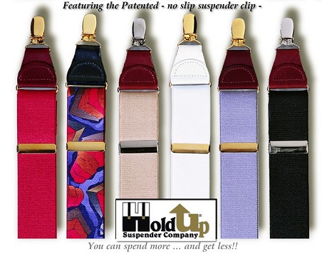 Holdup Silver No-Slip replacement suspender patented clips